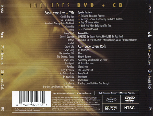 Sade - Lovers Rock / Lovers Live | Epic (EK 90728) - 3 Sade - Lovers Rock / Lovers Live | Epic (EK 90728) - 3