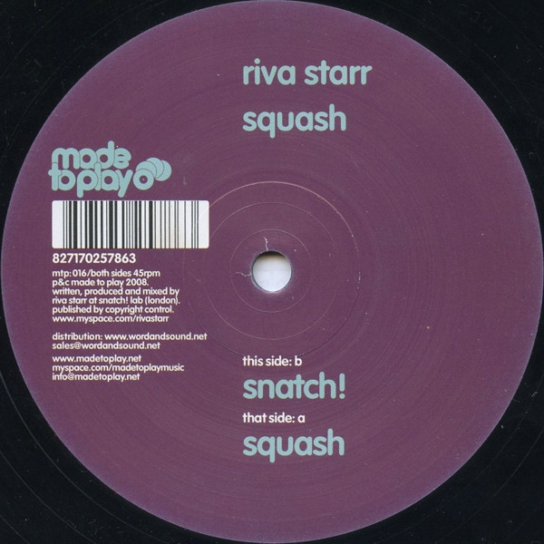 Riva Starr - Squash | Made To Play (mtp:016) - main