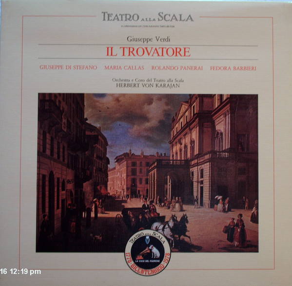 Giuseppe Verdi , Herbert von Karajan , Orchestra Del Teatro Alla Scala , Coro Del Teatro Alla Scala , Giuseppe di Stefano , Maria Callas , Rolando Panerai , Fedora Barbieri - Il Trovatore | La Voce Del Padrone (3C 163-03185/87)