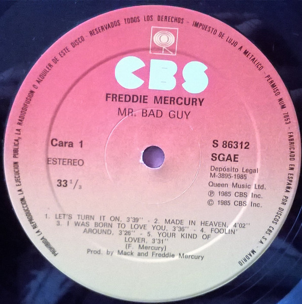 Freddie Mercury - Mr. Bad Guy | CBS (S 86312) - 3