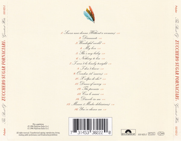 Zucchero - The Best Of Zucchero Sugar Fornaciari's Greatest Hits | Polydor (533 822-2) - 2