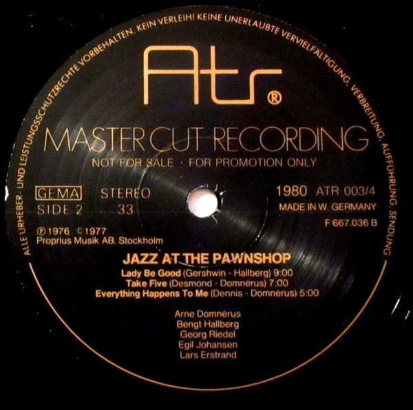 Arne Domnérus - Jazz At The Pawnshop | ATR (ATR 003 / ATR LP 003) - 3 Arne Domnérus - Jazz At The Pawnshop | ATR (ATR 003 / ATR LP 003) - 3