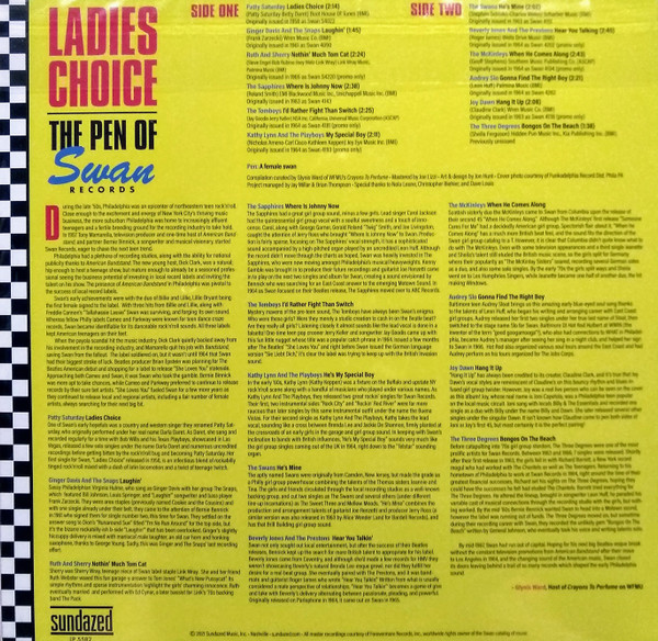 Various - Ladies Choice: The Pen Of Swan Records LP VG+/VG+ | Sundazed (LP 5582) - 2 Various - Ladies Choice: The Pen Of Swan Records LP VG+/VG+ | Sundazed (LP 5582) - 2