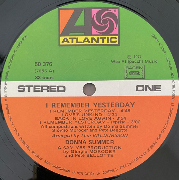 Donna Summer - I Remember Yesterday | Atlantic (50 376) - 3 Donna Summer - I Remember Yesterday | Atlantic (50 376) - 3