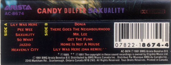 Candy Dulfer - Saxuality | Arista (AC 8674) - 2