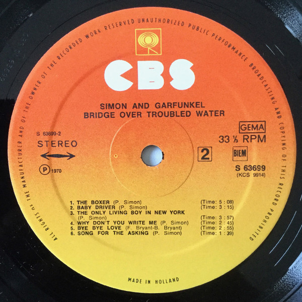 Simon & Garfunkel - Bridge Over Troubled Water | CBS (S 63699) - 4