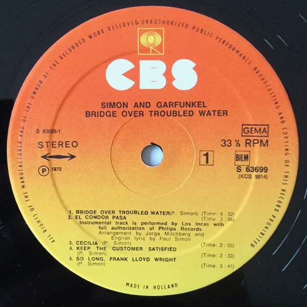 Simon & Garfunkel - Bridge Over Troubled Water | CBS (S 63699) - 3