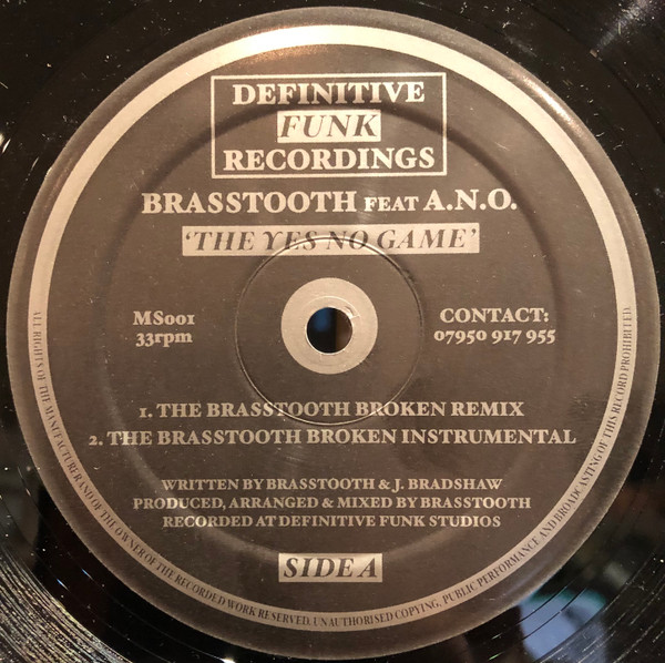 Brasstooth Featuring A.N.O - The Yes No Game | Definitive Funk Recordings (MS001)