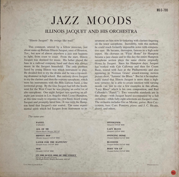 Illinois Jacquet And His Orchestra - Jazz Moods | Clef Records (MG C-700) - 2 Illinois Jacquet And His Orchestra - Jazz Moods | Clef Records (MG C-700) - 2