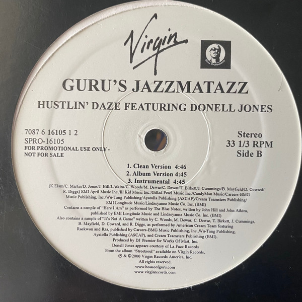 Guru - Supa Love / Hustlin' Daze | Virgin (SPRO-16105) - 2