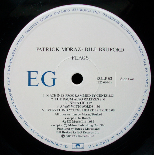 Patrick Moraz • Bill Bruford - Flags | EG (EGLP 63) - 4 Patrick Moraz • Bill Bruford - Flags | EG (EGLP 63) - 4