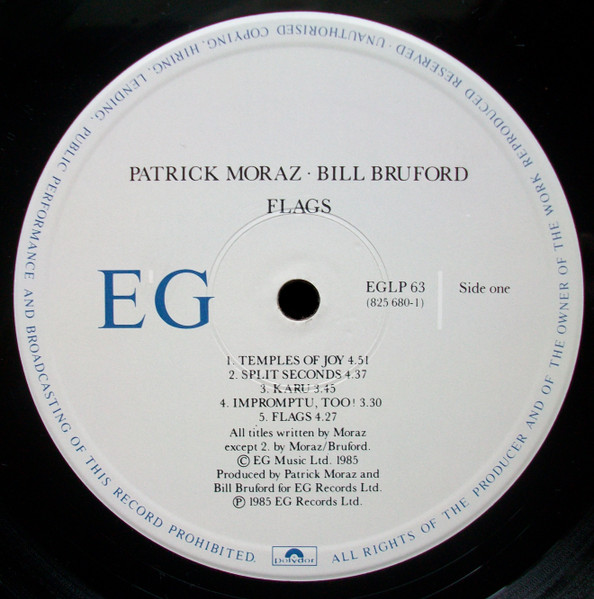 Patrick Moraz • Bill Bruford - Flags | EG (EGLP 63) - 3 Patrick Moraz • Bill Bruford - Flags | EG (EGLP 63) - 3