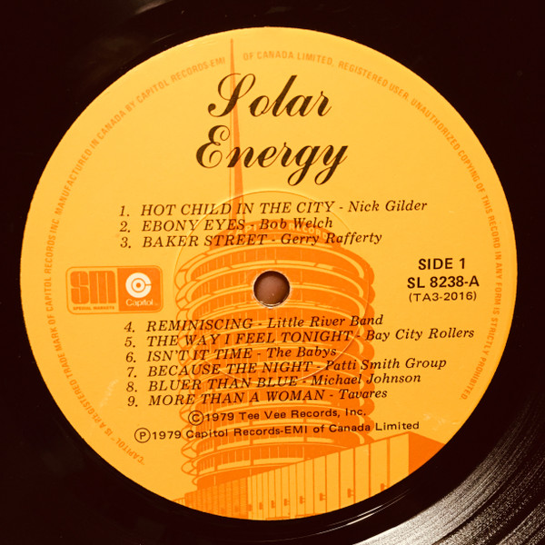 Various - Solar Energy | Tee Vee Records (TA3-2016) - 2