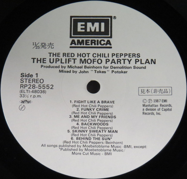 Red Hot Chili Peppers - The Uplift Mofo Party Plan | EMI America (RP28-5552)