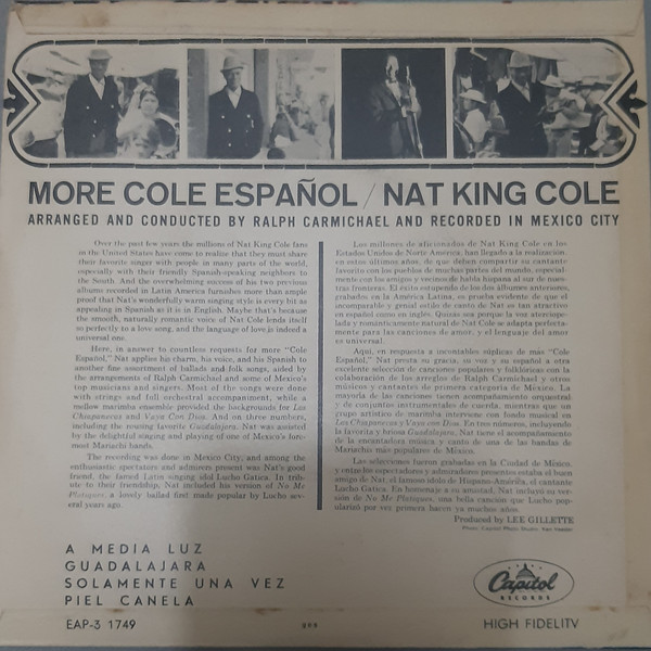 Nat King Cole - More Cole Español | Capitol Records (EAP 3-1749) - 2