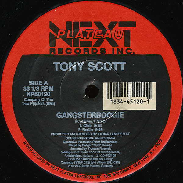Tony Scott - Gangster Boogie | Next Plateau Records Inc. (NP50120) - main