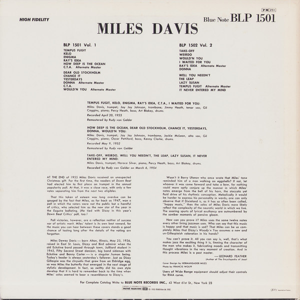 Miles Davis - Volume 1 | Blue Note (BLP 1501) - 2 Miles Davis - Volume 1 | Blue Note (BLP 1501) - 2