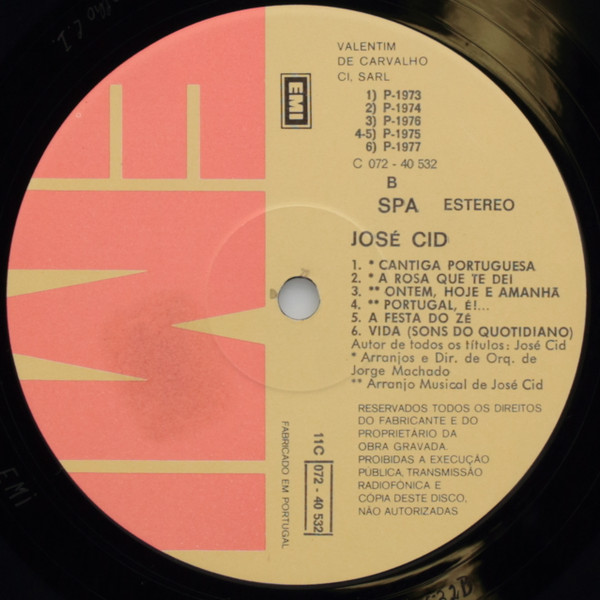 José Cid - José Cid | EMI (11C 074 40532) - 4