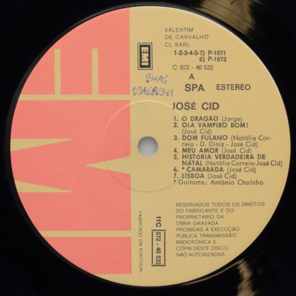 José Cid - José Cid | EMI (11C 074 40532) - 3