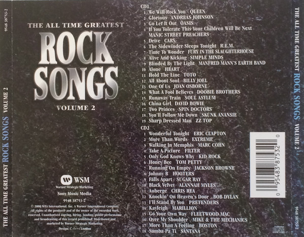 Various - The All Time Greatest Rock Songs Volume 2 | Warner Strategic Marketing (9548 38753-2) - 2
