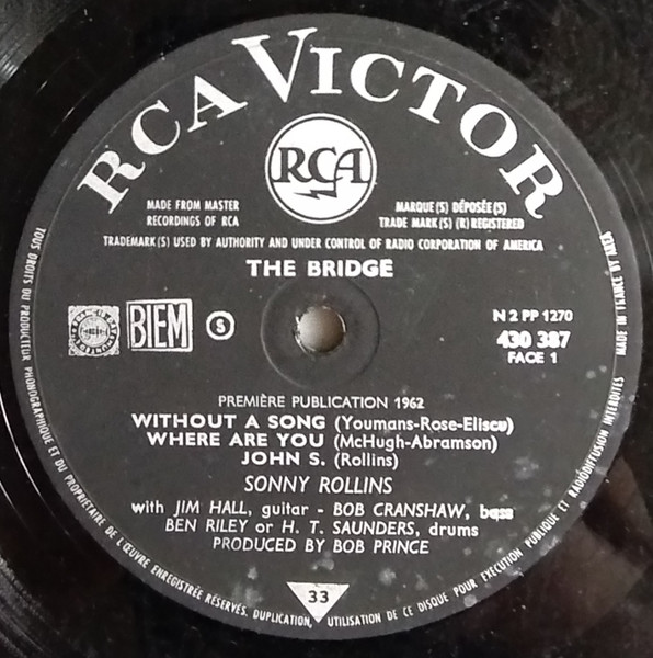 Sonny Rollins - The Bridge | RCA Victor (430.387) - 3 Sonny Rollins - The Bridge | RCA Victor (430.387) - 3