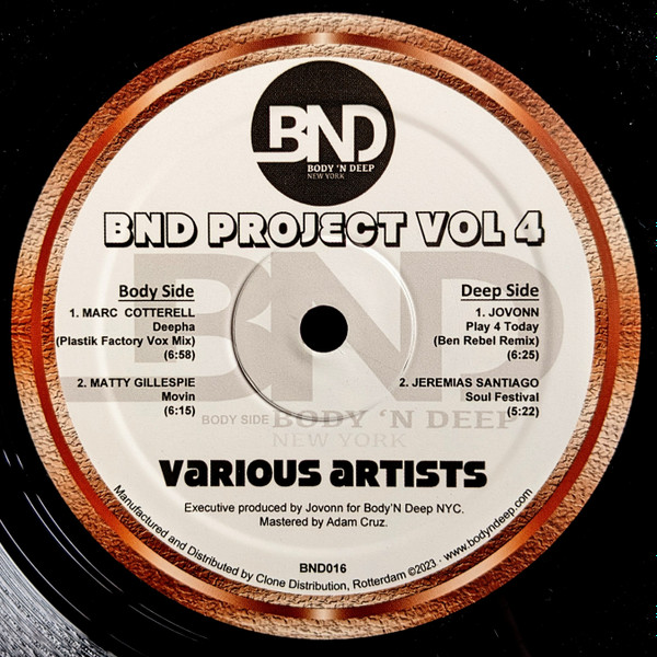 Various - BND Project Vol 4 | Body 'N Deep (BND016) - main Various - BND Project Vol 4 | Body 'N Deep (BND016) - main
