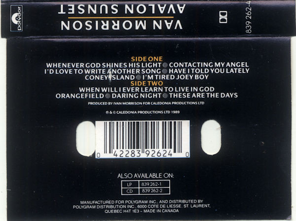 Van Morrison - Avalon Sunset | Polydor (839 262-4) - 2 Van Morrison - Avalon Sunset | Polydor (839 262-4) - 2