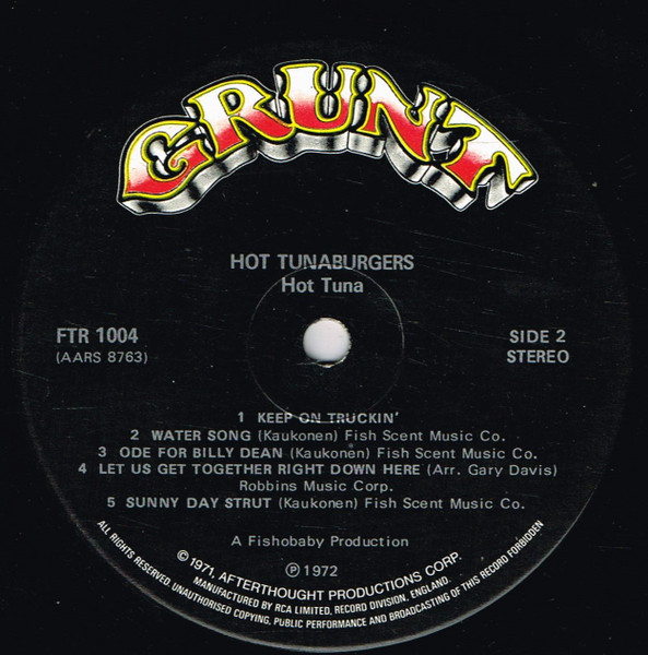 Hot Tuna - Burgers | Grunt (FTR-1004) - 4 Hot Tuna - Burgers | Grunt (FTR-1004) - 4