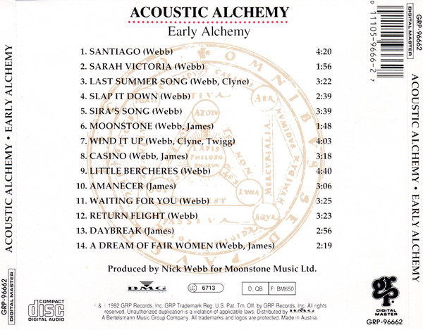 Acoustic Alchemy - Early Alchemy | GRP (GRP 96662) - 2