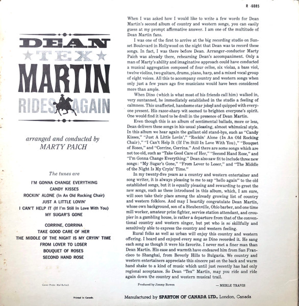 Dean Martin - Rides Again | Reprise Records (R-6085) - 2 Dean Martin - Rides Again | Reprise Records (R-6085) - 2