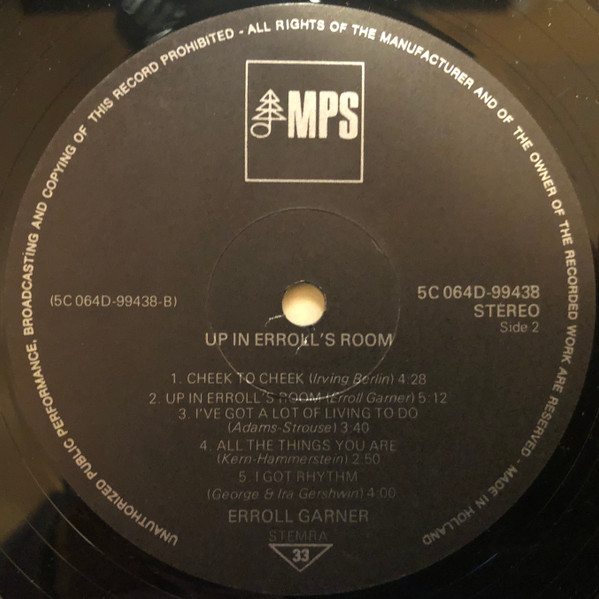 Erroll Garner Featuring The Brass Bed - Up In Erroll's Room | MPS Records (5C 064D-99438) - 3