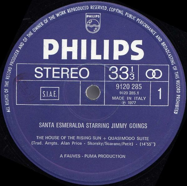 Santa Esmeralda Starring Jimmy Goings - The House Of The Rising Sun | Philips (9120 285) - 2 Santa Esmeralda Starring Jimmy Goings - The House Of The Rising Sun | Philips (9120 285) - 2