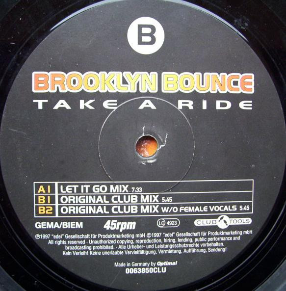 Brooklyn Bounce - Take A Ride | Club Tools (0063850CLU) - 3 Brooklyn Bounce - Take A Ride | Club Tools (0063850CLU) - 3