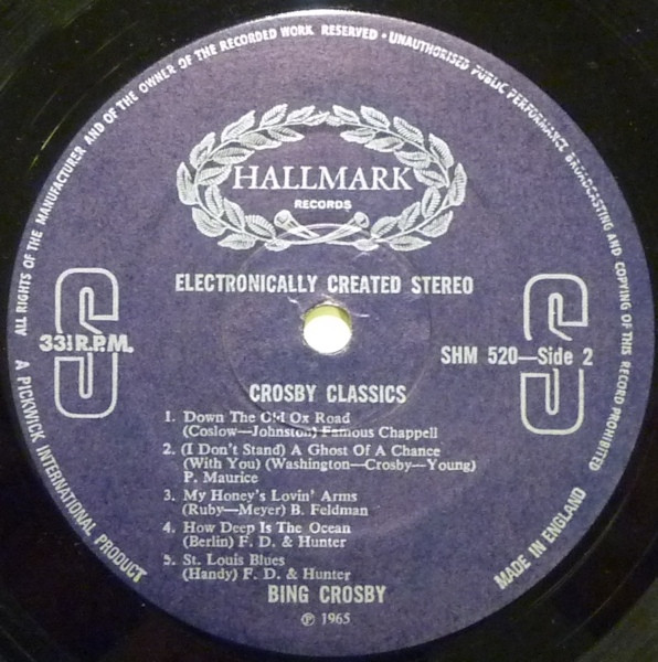 Bing Crosby - Crosby Classics | Hallmark Records (SHM 520) - 4