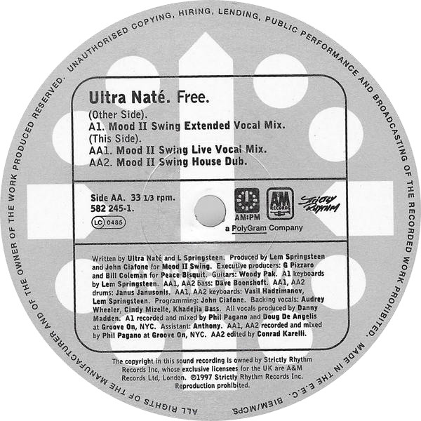 Ultra Naté - Free (The Mood II Swing Mixes) | AM:PM (582 245-1) - 4