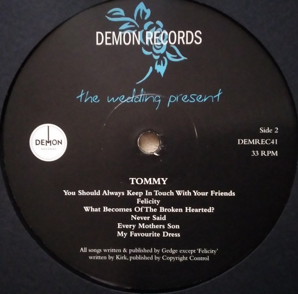 The Wedding Present - Tommy | Demon Music Group Ltd. (DEMREC41) - 4 The Wedding Present - Tommy | Demon Music Group Ltd. (DEMREC41) - 4
