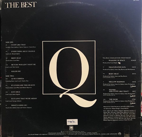 Quincy Jones - The Best | A&M Records (L-37763 (SP-3200)) - 4 Quincy Jones - The Best | A&M Records (L-37763 (SP-3200)) - 4