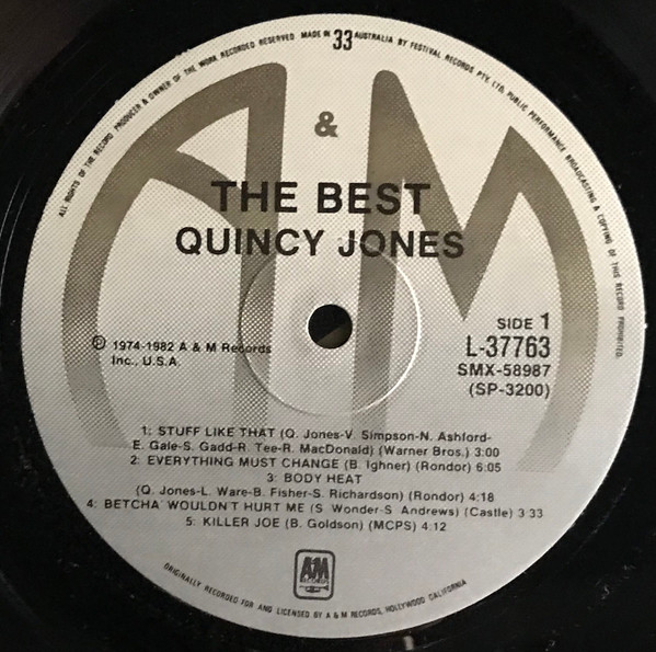 Quincy Jones - The Best | A&M Records (L-37763 (SP-3200)) - 2 Quincy Jones - The Best | A&M Records (L-37763 (SP-3200)) - 2