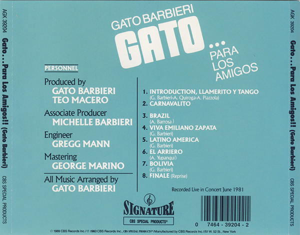 Gato Barbieri - Gato... Para Los Amigos!! | Signature (AGK 39204) - main