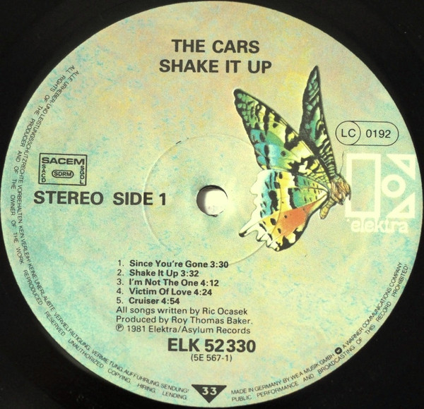 The Cars - Shake It Up | Elektra (ELK K 52 330) - 3