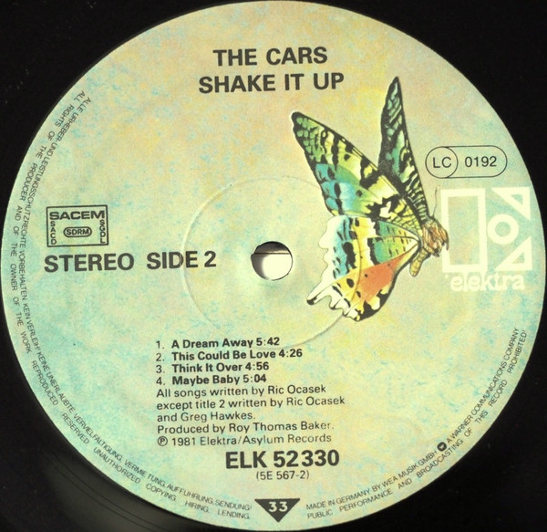 The Cars - Shake It Up | Elektra (ELK K 52 330) - 4