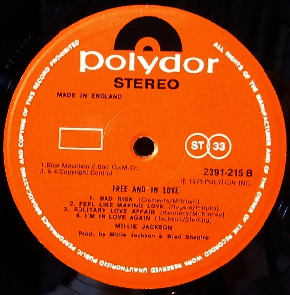 Millie Jackson - Free And In Love | Polydor (2391 215) - 4 Millie Jackson - Free And In Love | Polydor (2391 215) - 4