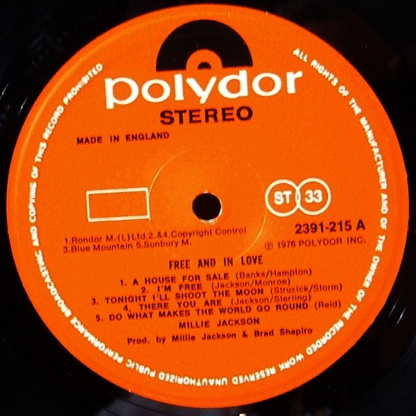 Millie Jackson - Free And In Love | Polydor (2391 215) - 3 Millie Jackson - Free And In Love | Polydor (2391 215) - 3