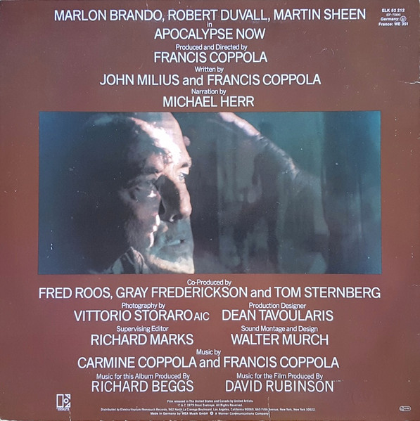 Carmine Coppola  &  Francis Ford Coppola - Apocalypse Now (Original Motion Picture Soundtrack) | Elektra (ELK 52 212) - 2