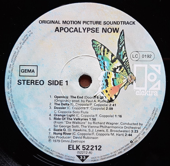 Carmine Coppola  &  Francis Ford Coppola - Apocalypse Now (Original Motion Picture Soundtrack) | Elektra (ELK 52 212) - 3