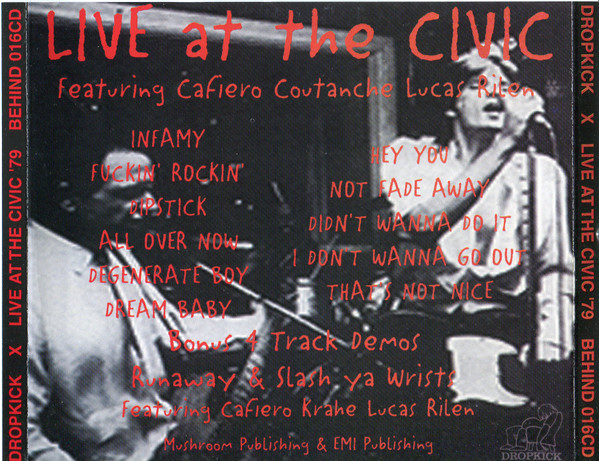 X - Live At The Civic '79 CD | Dropkick (BEHIND016CD) - 2