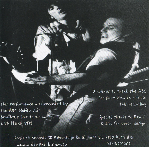 X - Live At The Civic '79 CD | Dropkick (BEHIND016CD) - 3