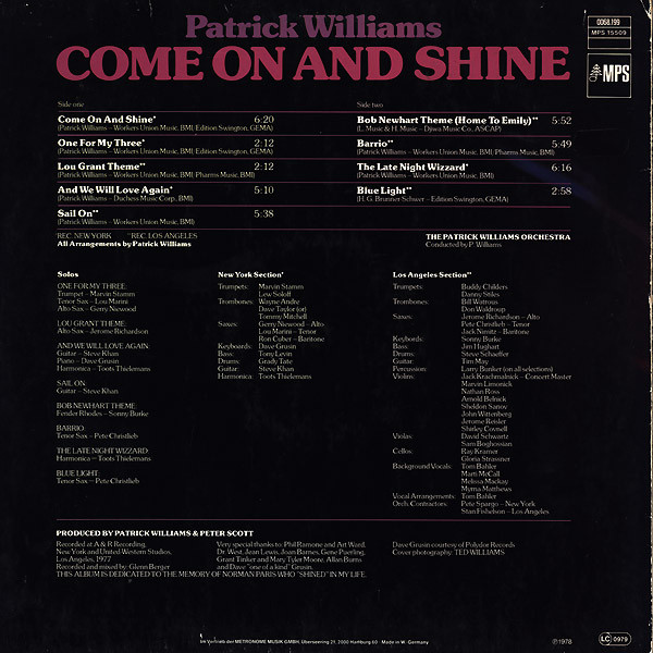 Patrick Williams - Come On And Shine | MPS Records (0068.199) - 2