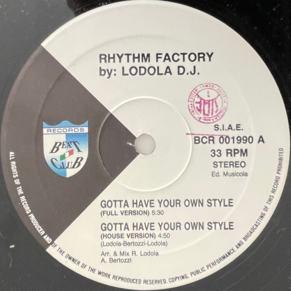 Rhythm Factory by Roberto Lodola - Gotta Have Your Own Style | Beat Club Records (BCR 001990) - 3 Rhythm Factory by Roberto Lodola - Gotta Have Your Own Style | Beat Club Records (BCR 001990) - 3