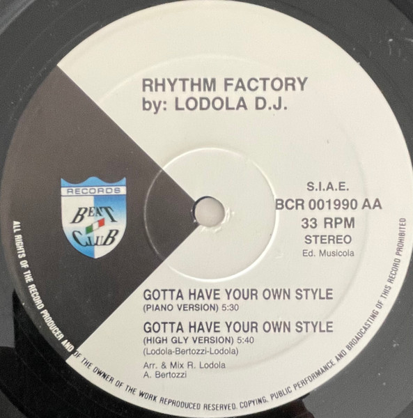 Rhythm Factory by Roberto Lodola - Gotta Have Your Own Style | Beat Club Records (BCR 001990) - 4 Rhythm Factory by Roberto Lodola - Gotta Have Your Own Style | Beat Club Records (BCR 001990) - 4